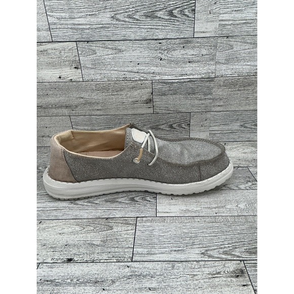 Hey Dude Wendy Metallic Sparkle Shoes Womens Size 7 Rose Gold Glitter Comfort - Picture 8 of 10